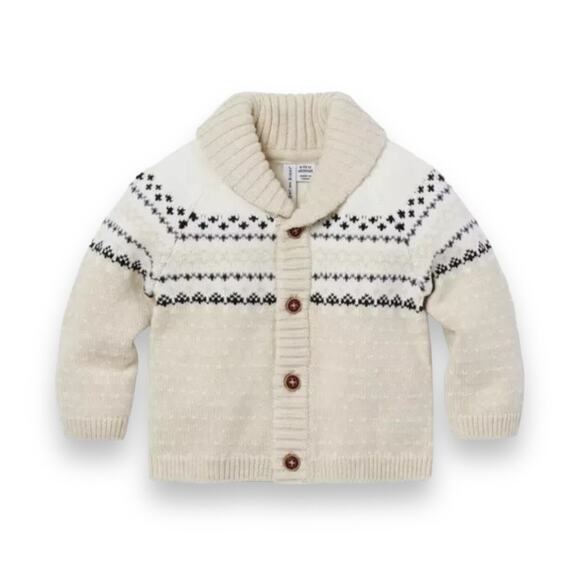 🆕 Janie and Jack “The Favorite Baby Fair Isle Cardigan."  3-6 Months. NWT - Picture 1 of 4